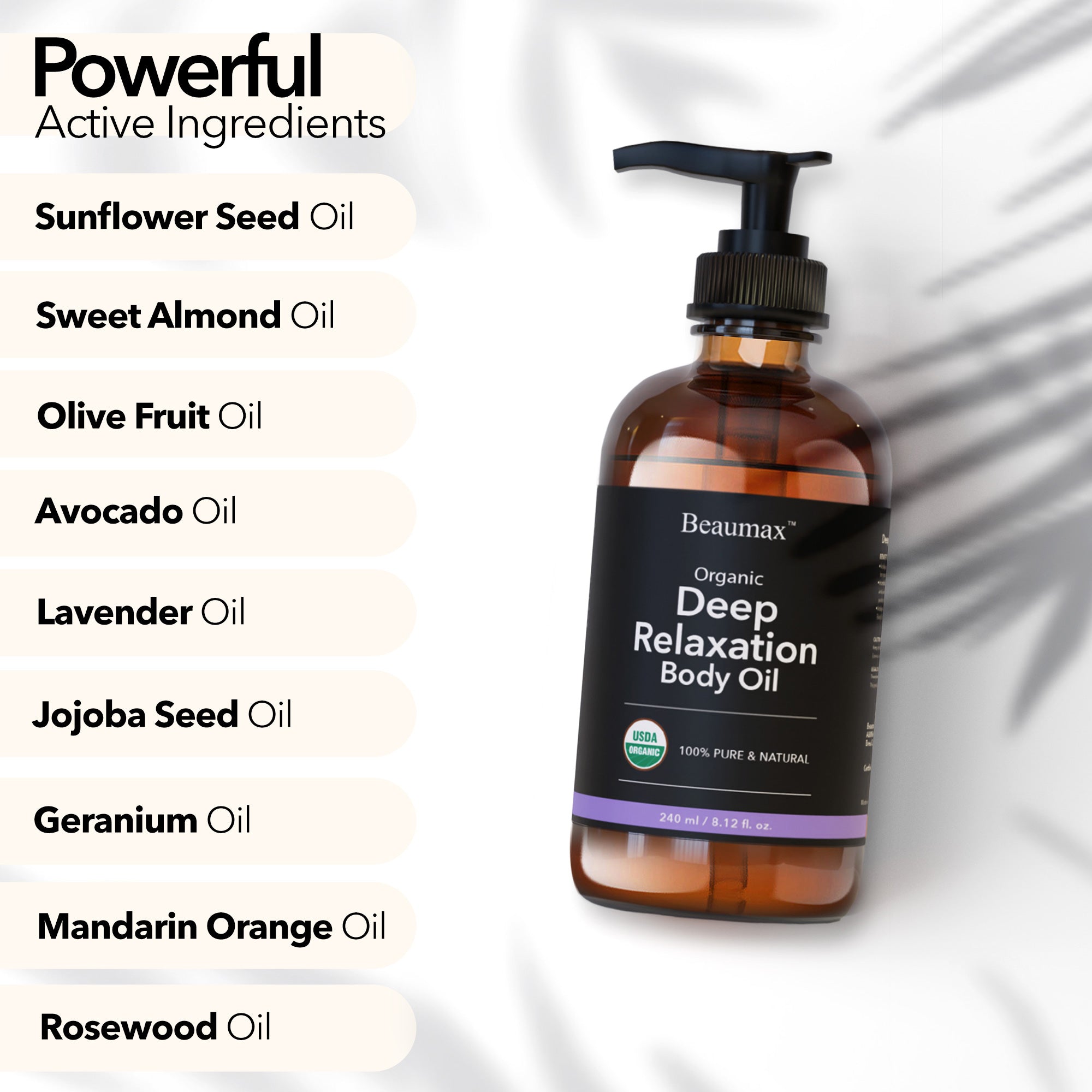 オーガニック ディープ リラクゼーション ボディ オイル 240ml / 8.12fl.oz.