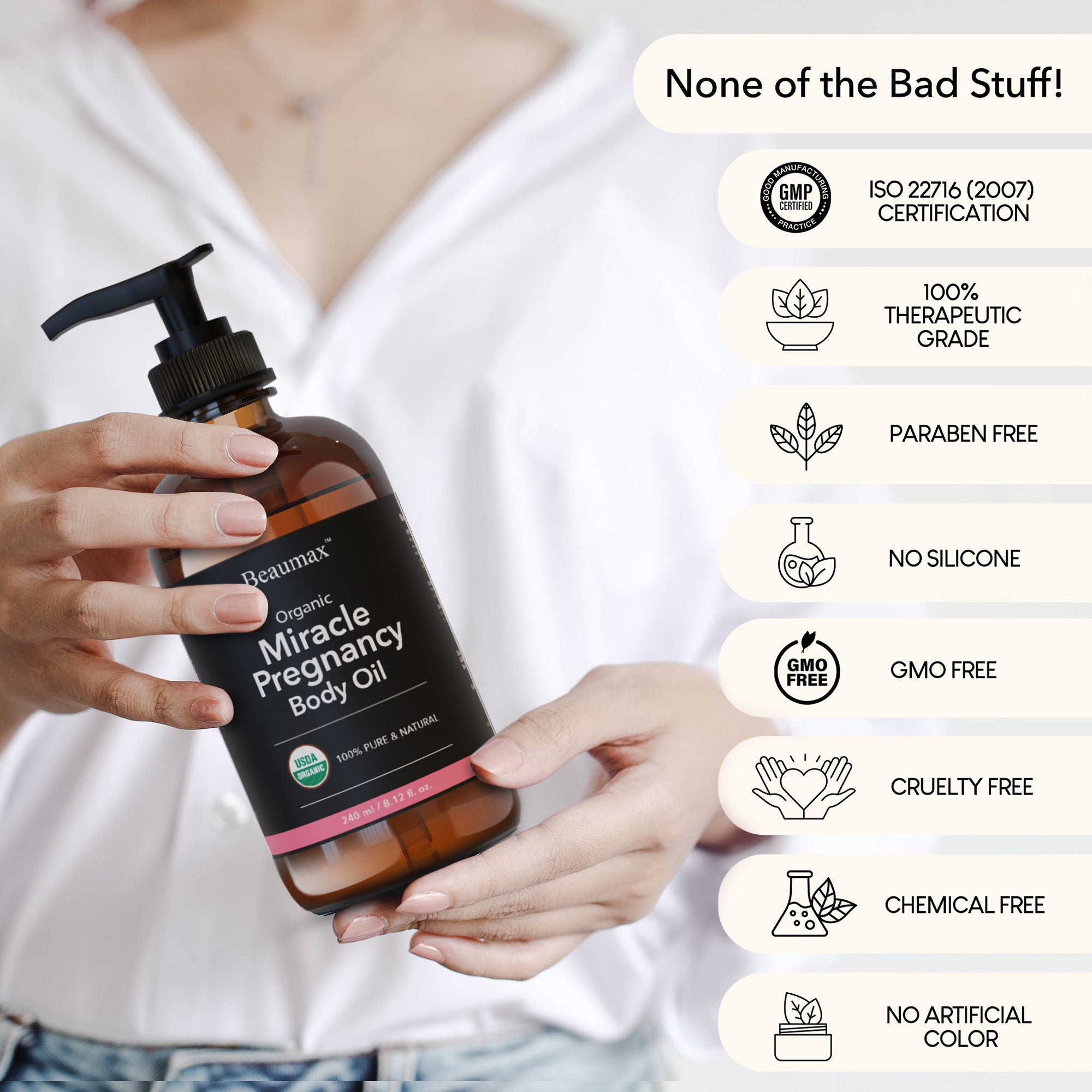 ऑर्गेनिक मिरेकल प्रेग्नेंसी बॉडी ऑयल 240ml / 8.12fl.oz.