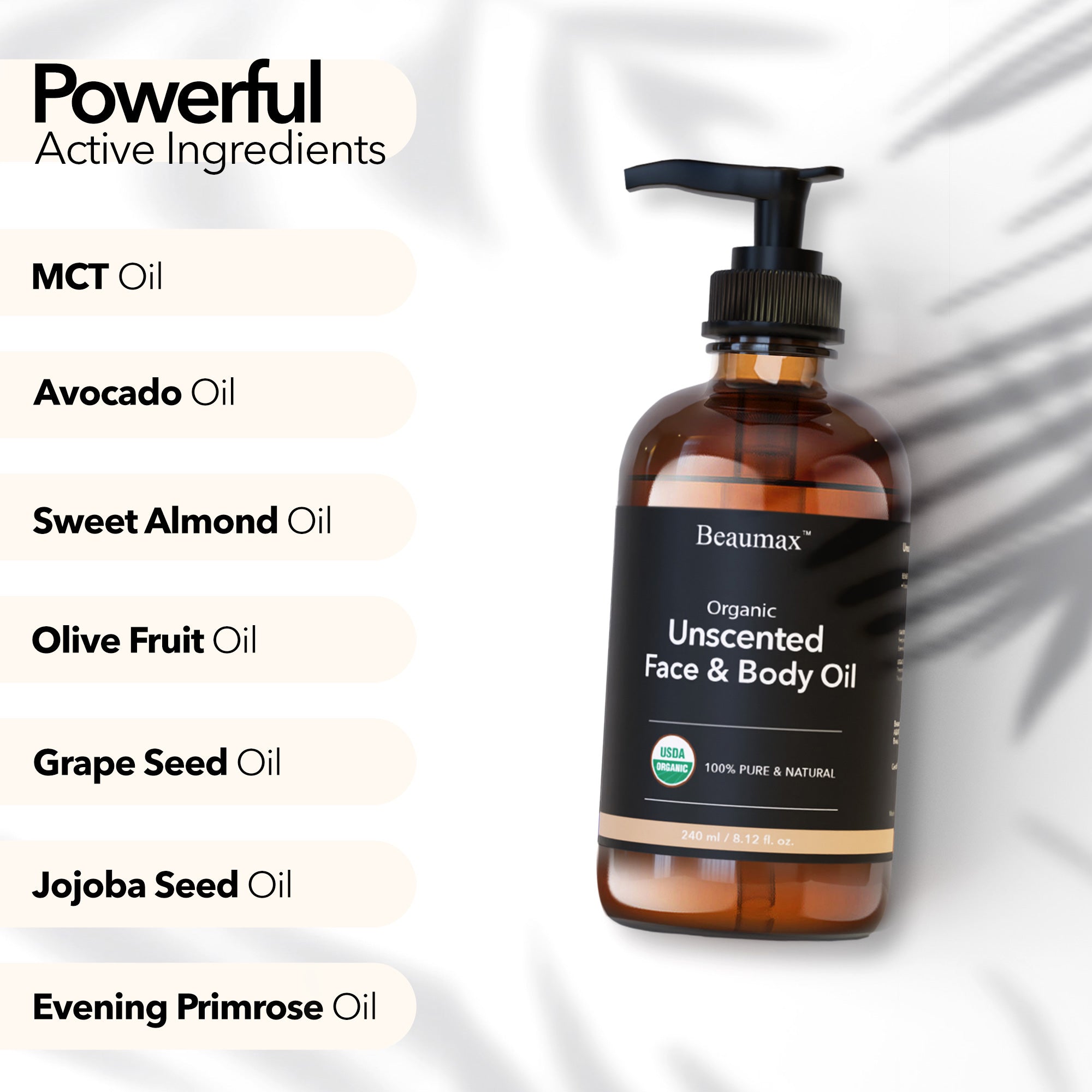 Organic Unscented Face & Body Oil