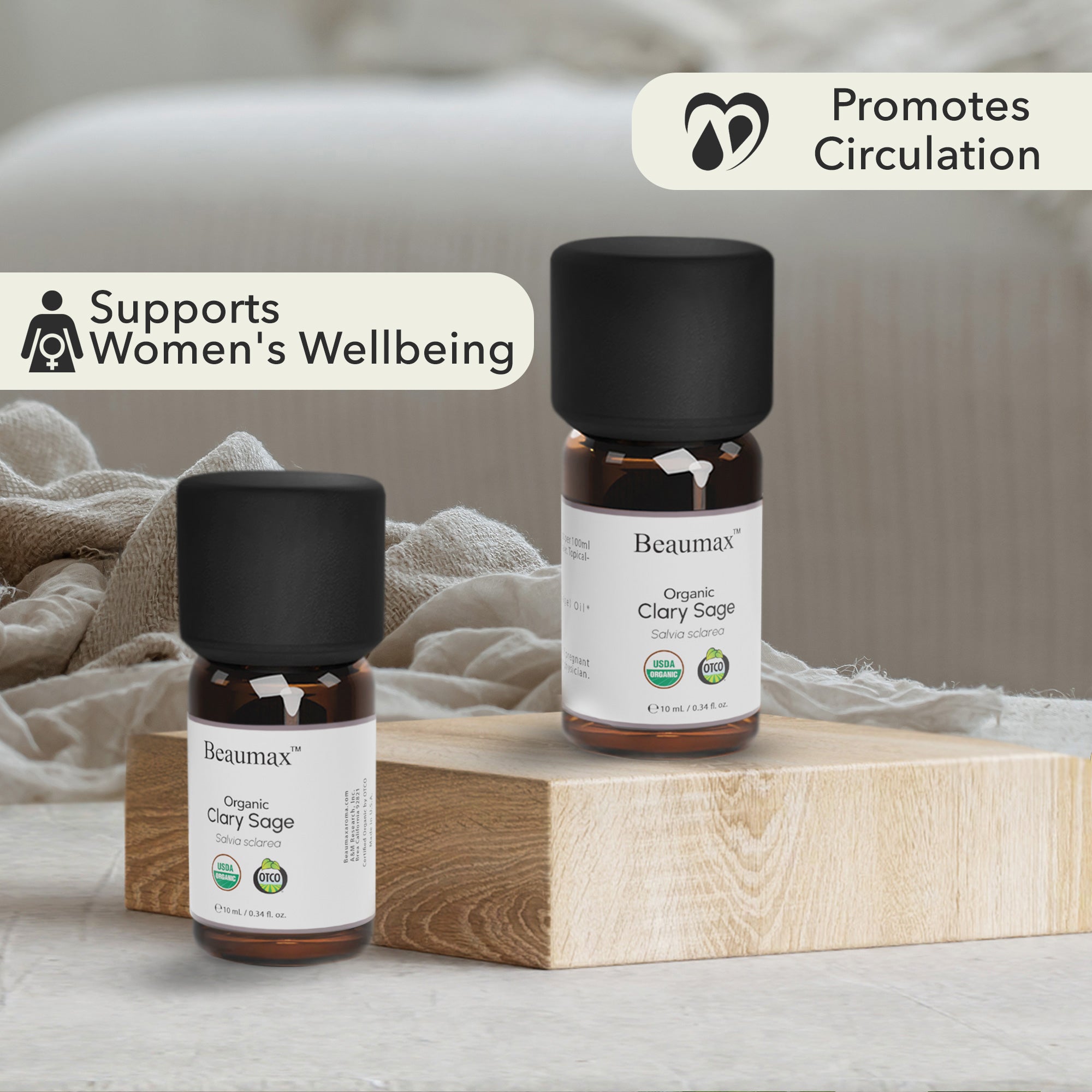 زيت كلاري سيج العطري العضوي (سالفيا سكلاريا) 10 مل