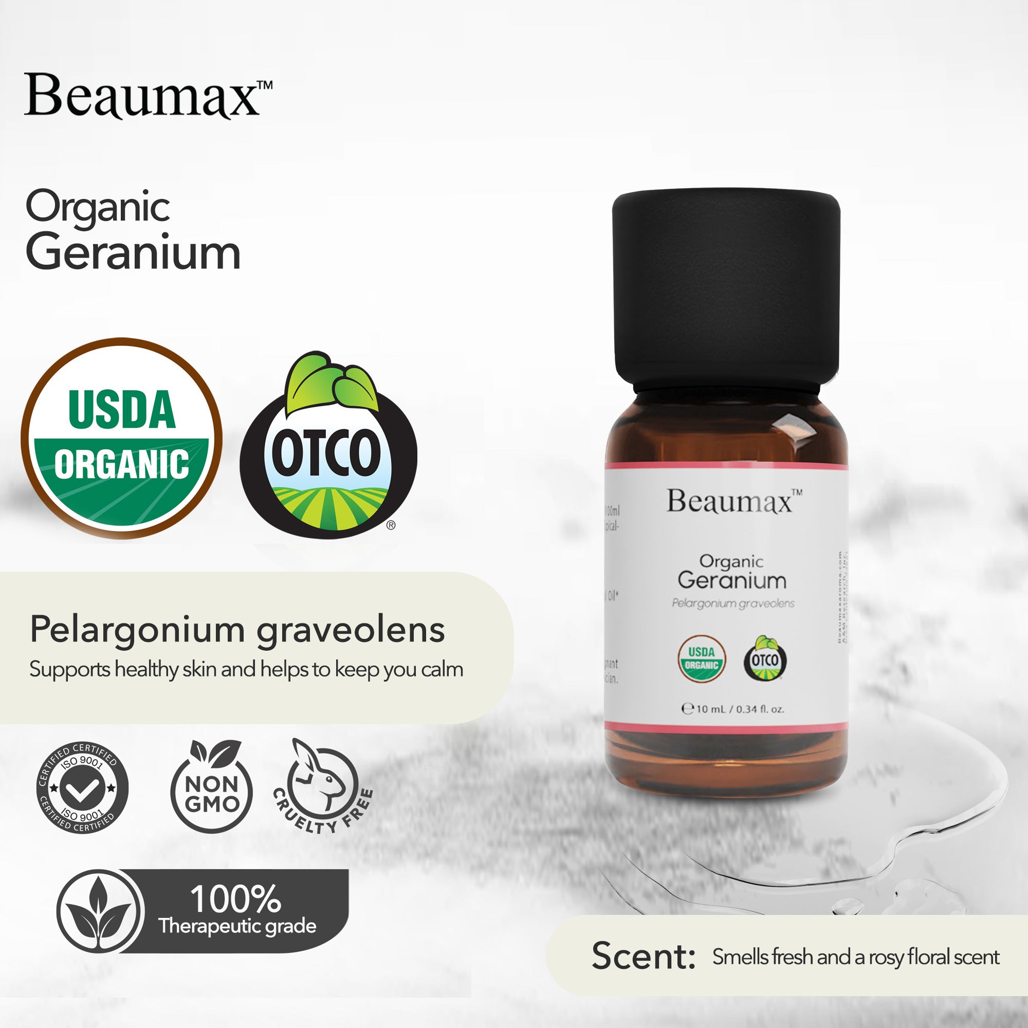 天竺葵有機精油(Pelargium Graveolens)10ml