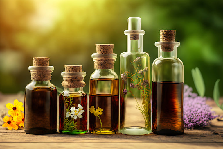 Aromatherapy essential oil bottles