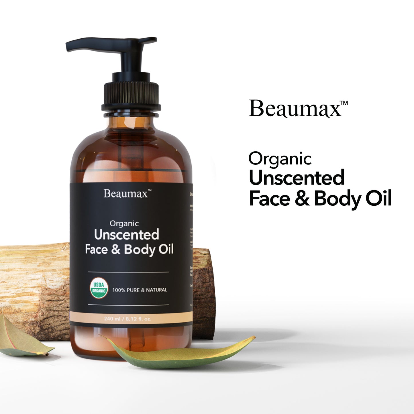 Organic Unscented Face & Body Oil 240ml / 8.12fl.oz.