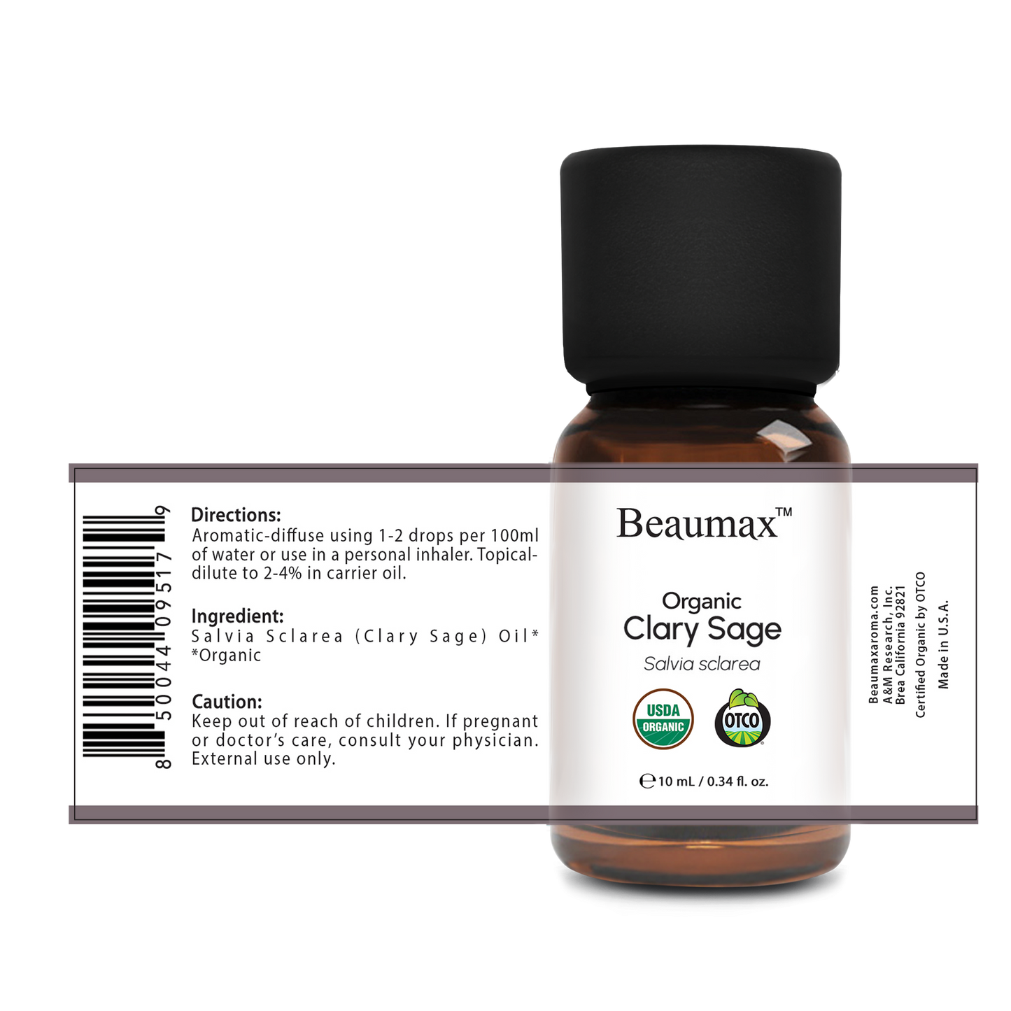 Aceite Esencial de Salvia Clary Orgánica (Salvia Sclarea) 10ml