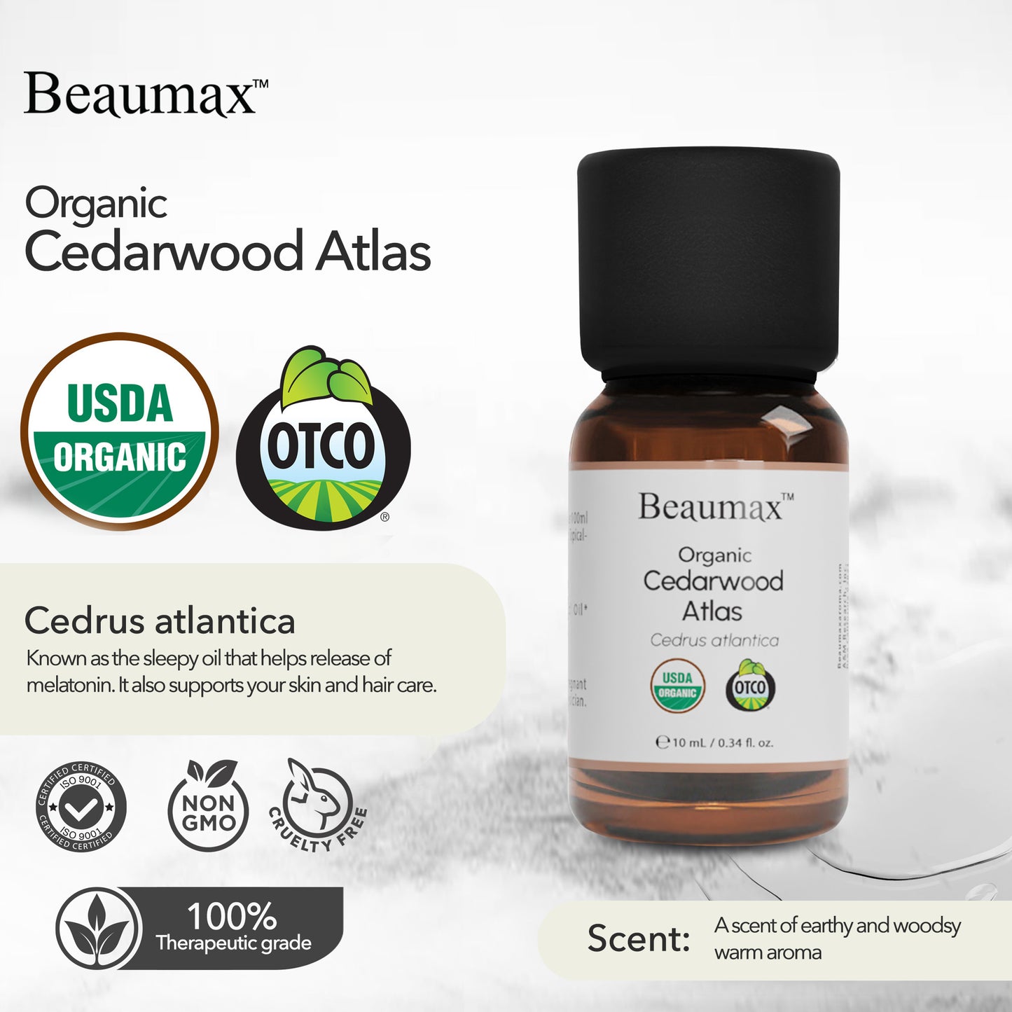 Aceite Esencial Orgánico Atlas de Cedro (Madera de Cedrus Atlantica) 10ml