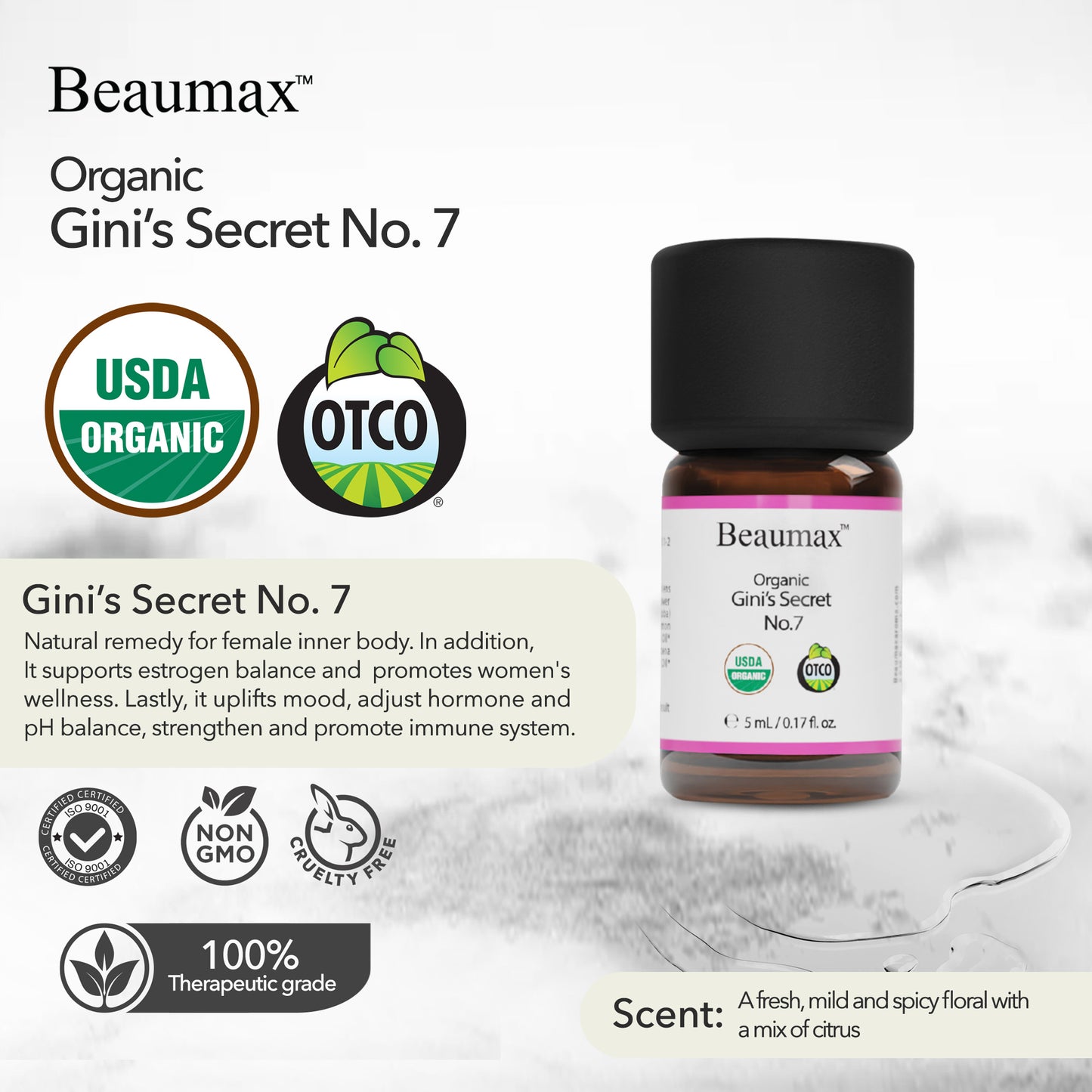 Gini's Secret No.7 Oil 5ml - Sinergia femenina Alivio de los síntomas de la menopausia