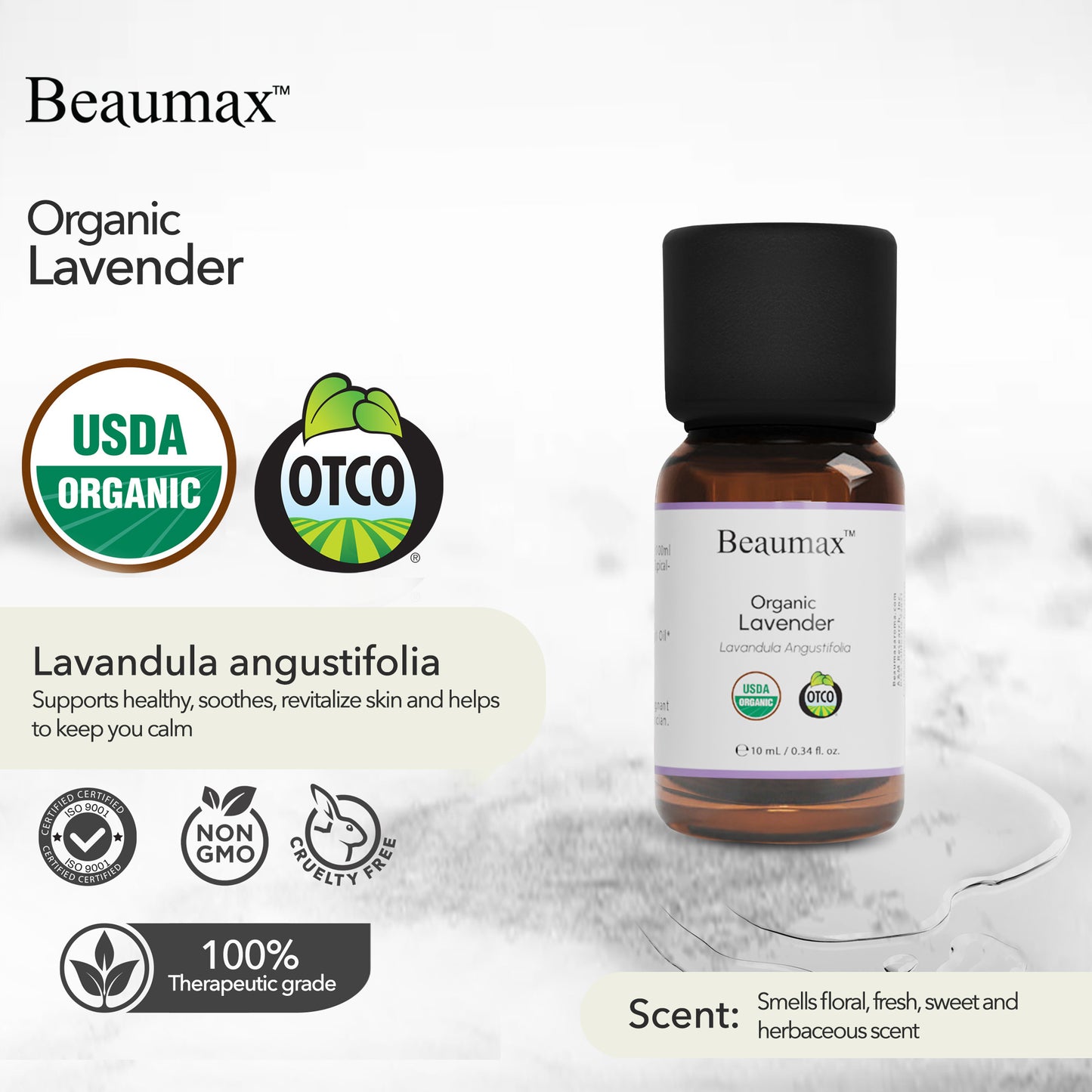 Aceite Esencial de Lavanda Orgánica (Lavandula Angustifolia) 10ml