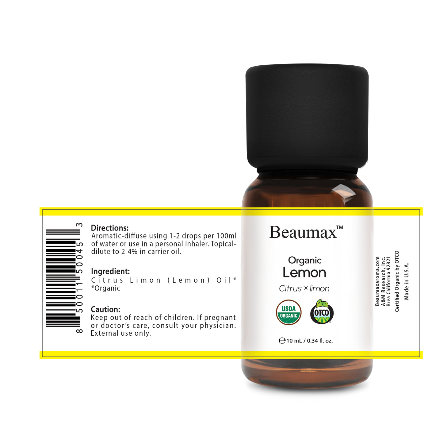 Lemon Organic Essential Oil (Citrus x Limon) 10ml