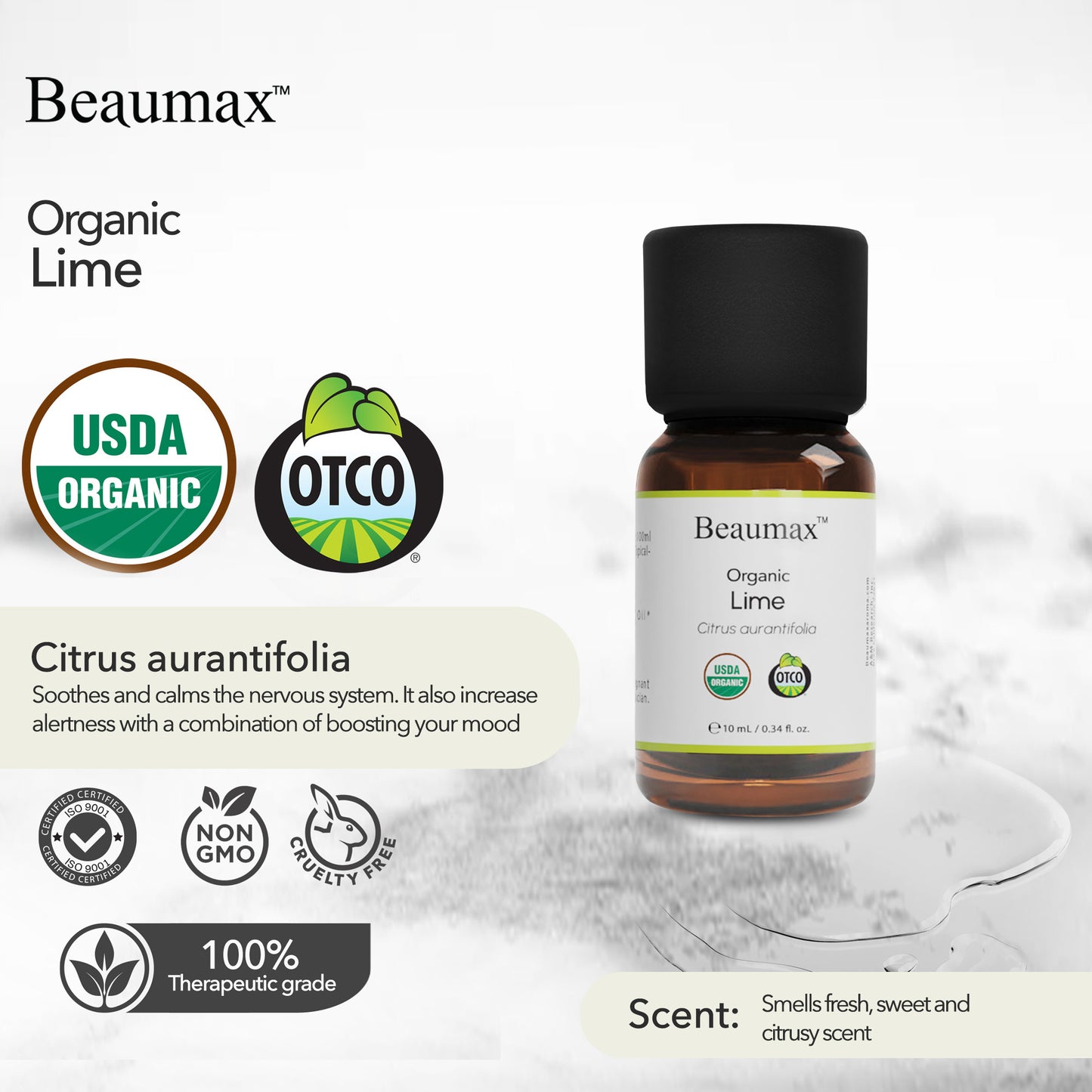 Aceite Esencial de Lima Orgánica (Citrus Aurantifolia) 10ml