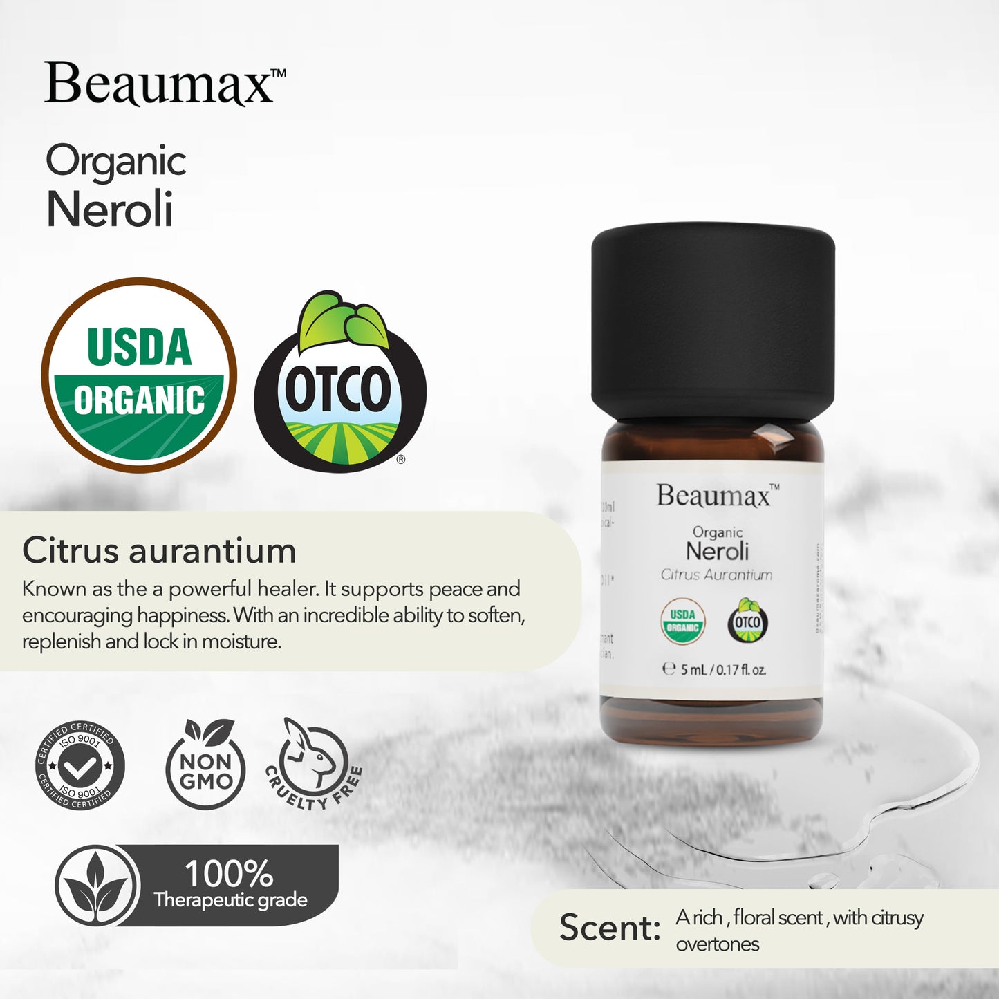 Aceite Esencial de Neroli Orgánico (Citrus Aurantium) 5ml