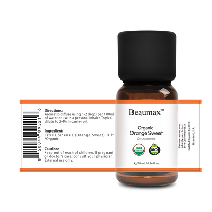 Orange Sweet Organic Essential Oil (Citrus Sinensis) 10ml