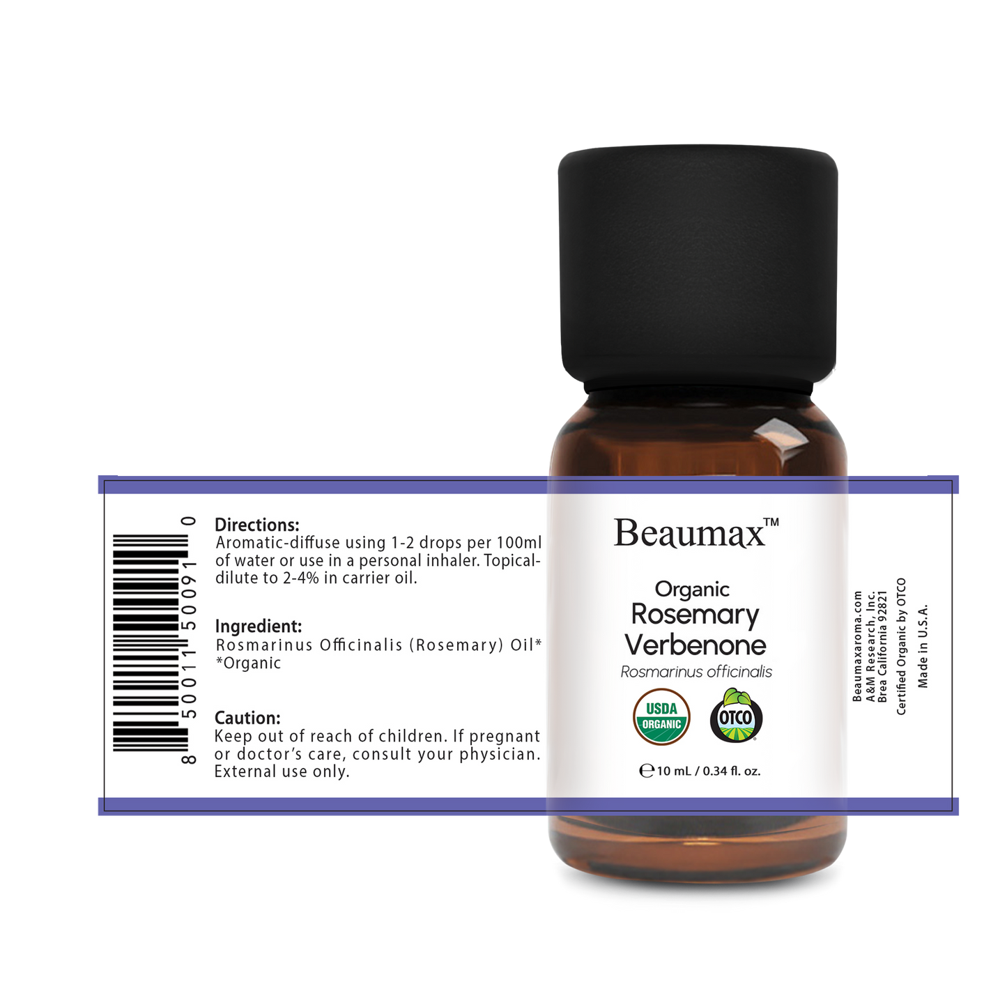 Aceite Esencial de Verbenona de Romero Orgánico (Rosmarinus Officinalis) 10ml