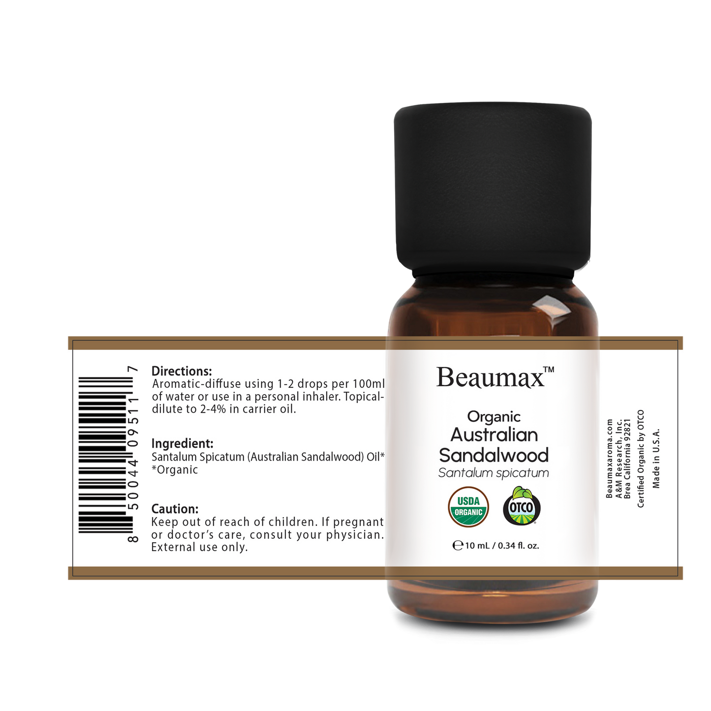 Huile essentielle biologique de bois de santal australien (Album Santalum) 10 ml