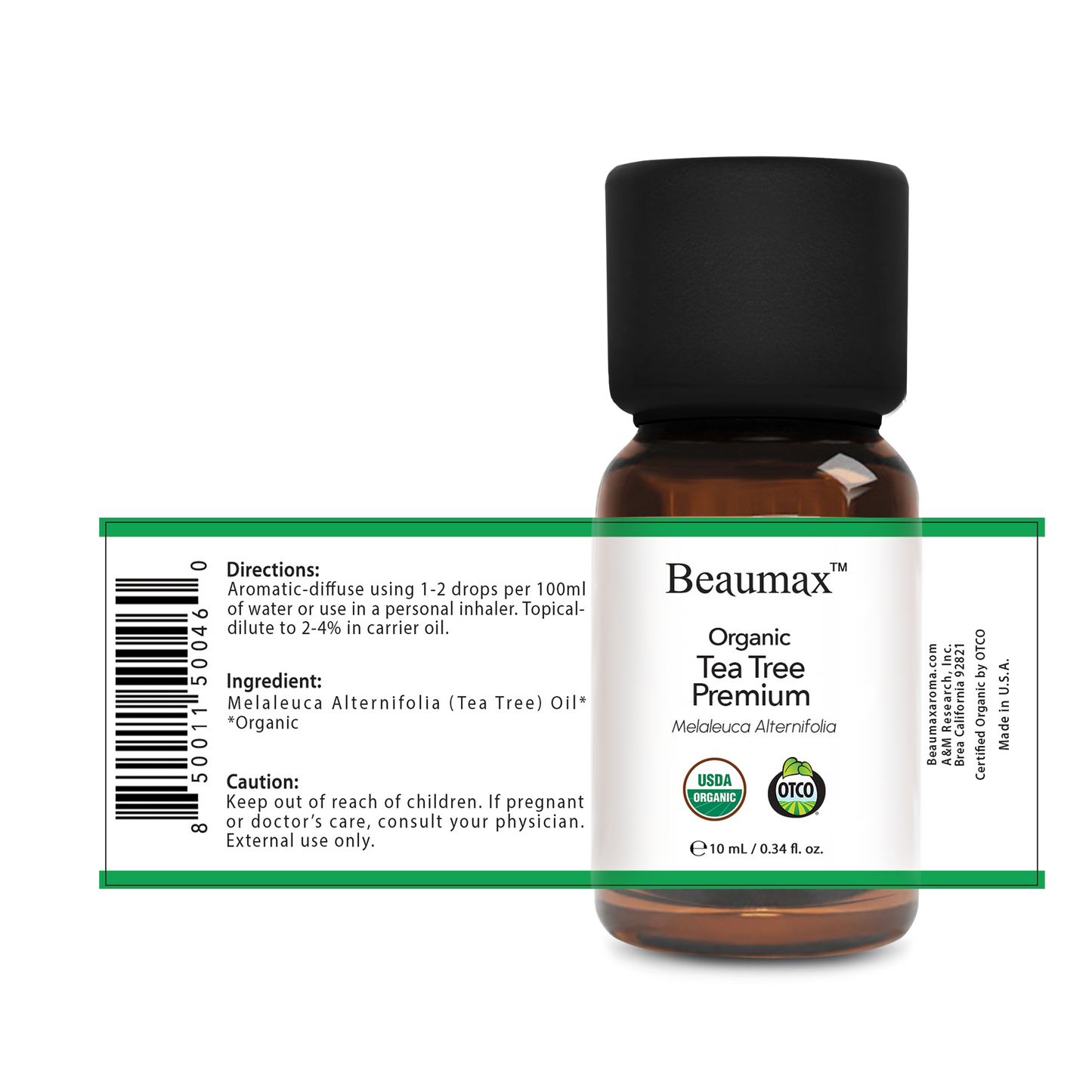 Tea Tree Premium Organic Essential Oil (Melaleuca Alternifolia) 10ml