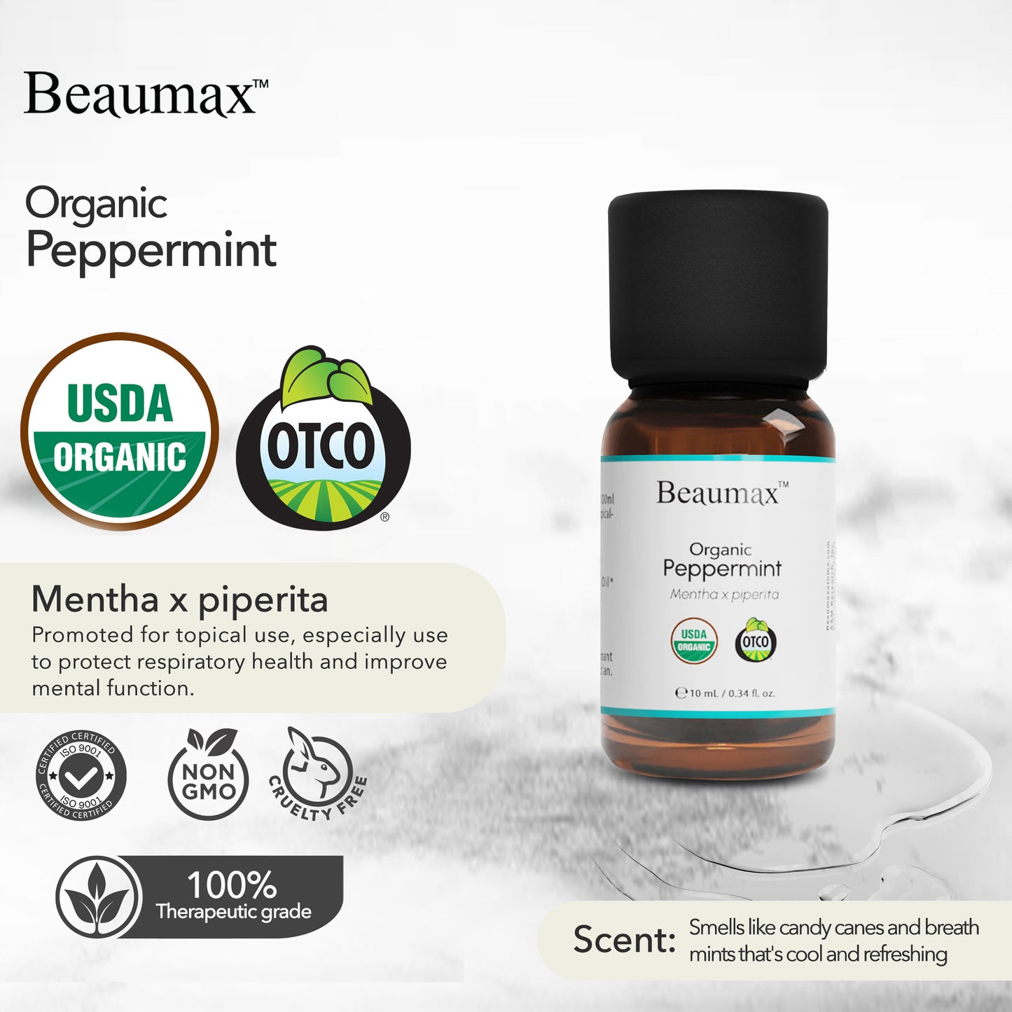 Huile Essentielle de Menthe Poivrée Bio (Mentha Piperita) 10ml