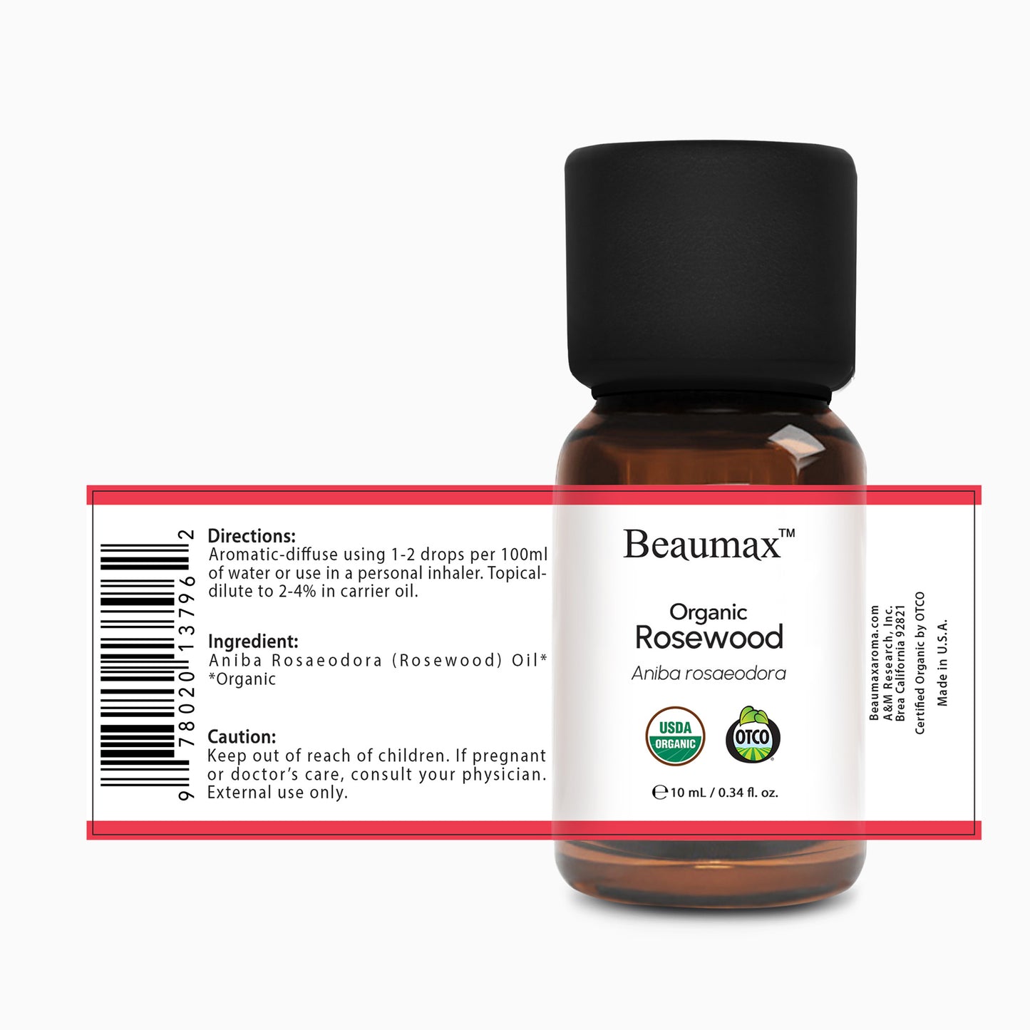 Aceite Esencial de Palo de Rosa Orgánico (Aniba Rosaeodora) 10ml